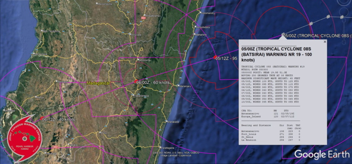 TC 08S(BATSIRAI): CAT 3 US bearing down on Eastern Madagascar// TC 10S(CLIFF) near peak intensity//Invest 92P on the map,05/03utc TC 08S(BATSIRAI): CAT 3 US bearing down on Eastern Madagascar// TC 10S(CLIFF) near peak intensity//Invest 92P on the map,05/03utc