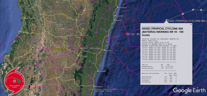 TC 08S(BATSIRAI): CAT 3 US  bearing down on Eastern Madagascar// TC 10S(CLIFF) near peak intensity//Invest 92P on the map,05/03utc