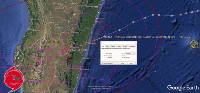 Intense TC 08S(BATSIRAI): CAT 3 US making landfall near Mananjary/Madagascar//TC 10S(CLIFF): weakening, 05/15utc Intense TC 08S(BATSIRAI): CAT 3 US making landfall near Mananjary/Madagascar//TC 10S(CLIFF): weakening, 05/15utc