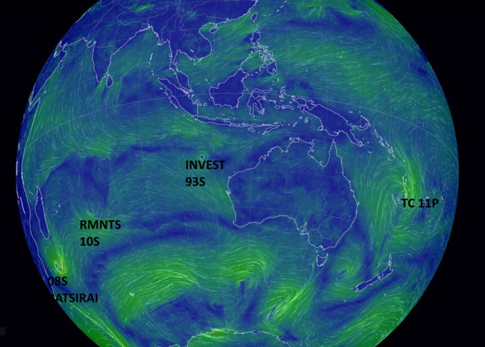 Invest 92P now TC 11P: forecast to reach 65knots by 48h// Invest 93S is still High// TC 08S(BATSIRAI) now extra-tropical, 09/03utc Invest 92P now TC 11P: forecast to reach 65knots by 48h// Invest 93S is still High// TC 08S(BATSIRAI) now extra-tropical, 09/03utc