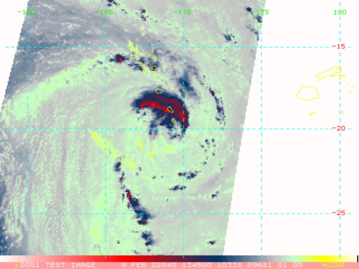 TC 11P(DOVI): tracking South-East of New Caledonia, forecast to reach 65knots/CAT 1 US by 48hours, 09/15utc