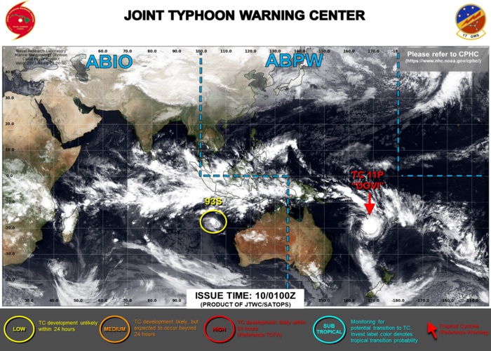 JTWC IS ISSUING 6HOURLY WARNINGS ON TC 11P(DOVI). 3HOURLY SATELLITE BULLETINS ARE ISSUED ON 11P AND INVEST 93S.
