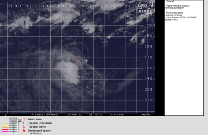 ANIMATED MULTISPECTRAL SATELLITE IMAGERY (MSI) DEPICT A COMPLETELY EXPOSED LOW LEVEL CIRCULATION CENTER (LLCC) WITH WEAK CONVECTION SHEARED TO THE SOUTH. ANIMATED MULTISPECTRAL SATELLITE IMAGERY (MSI) DEPICT A COMPLETELY EXPOSED LOW LEVEL CIRCULATION CENTER (LLCC) WITH WEAK CONVECTION SHEARED TO THE SOUTH.