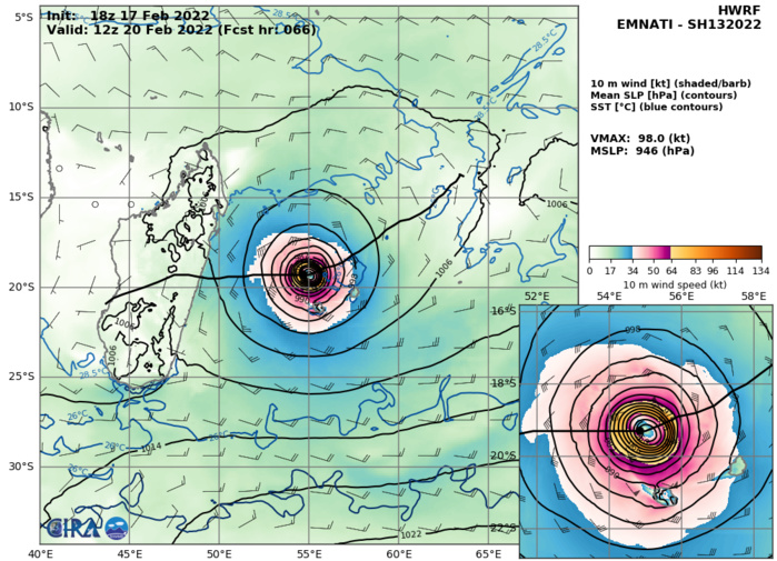 TC 13S(EMNATI): forecast to intensify and peak North of Réunion/Mauritius by 72hours//Invest 97S: down-graded to Medium, 18/03utc