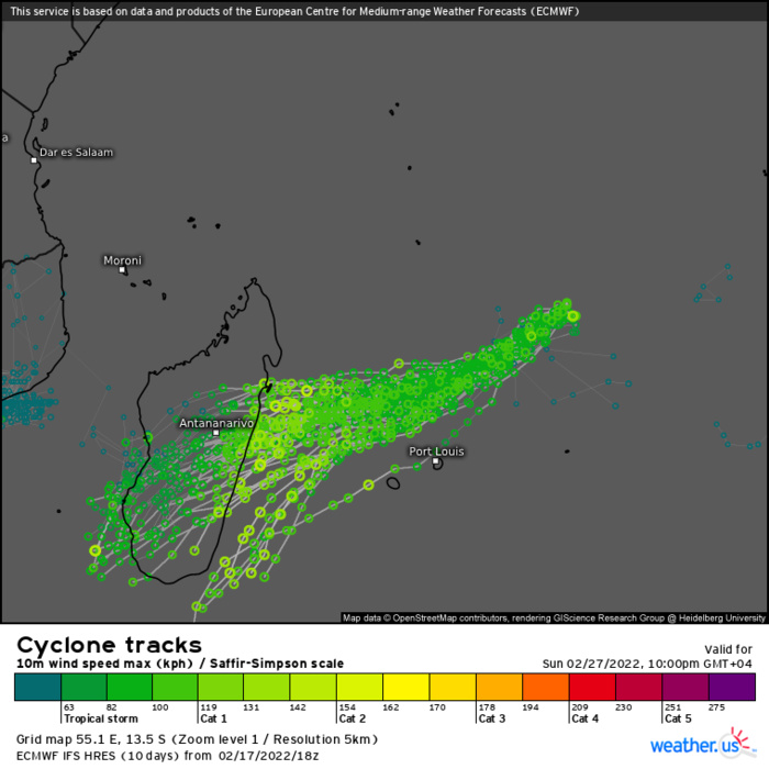 TC 13S(EMNATI): forecast to intensify and peak North of Réunion/Mauritius by 72hours//Invest 97S: down-graded to Medium, 18/03utc