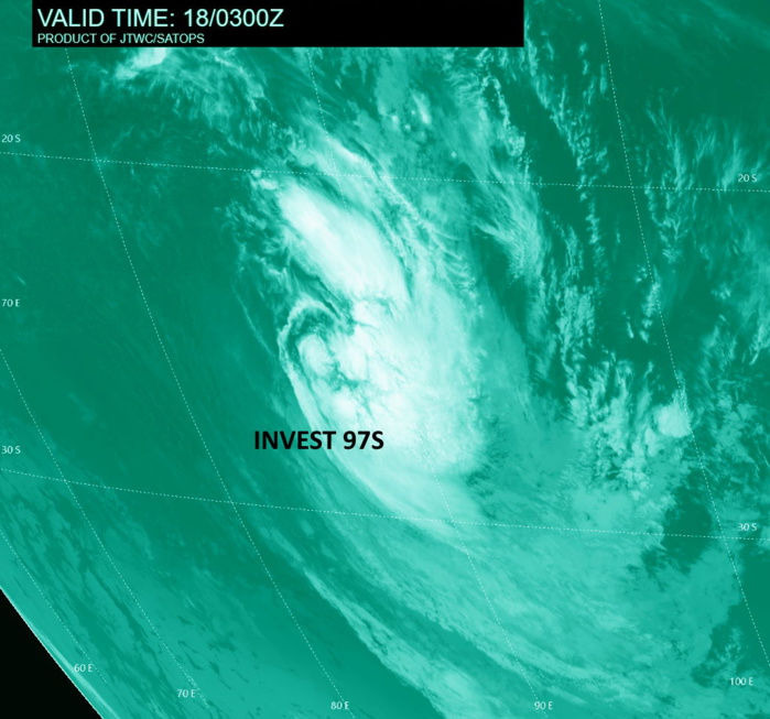 TC 13S(EMNATI): forecast to intensify and peak North of Réunion/Mauritius by 72hours//Invest 97S: down-graded to Medium, 18/03utc