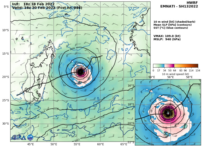 TC 13S(EMNATI): CAT 1 US: intensifying within 48h while tracking to the North of Mauritius/Réunion, 19/03utc