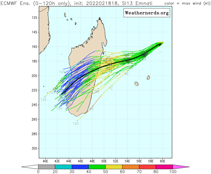 TC 13S(EMNATI): CAT 1 US: intensifying within 48h while tracking to the North of Mauritius/Réunion, 19/03utc