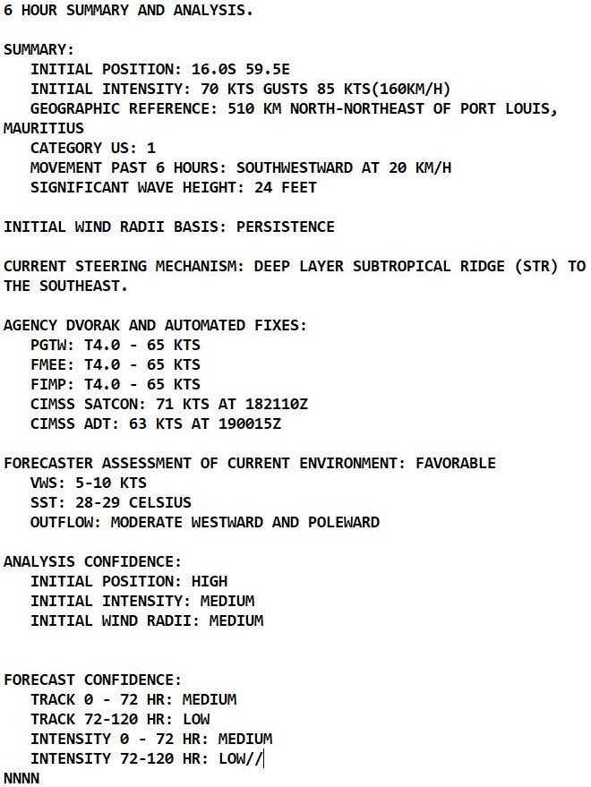 TC 13S(EMNATI): CAT 1 US: intensifying within 48h while tracking to the North of Mauritius/Réunion, 19/03utc