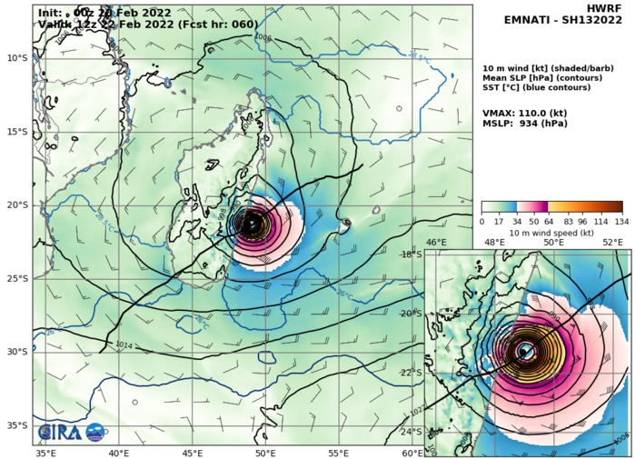 Powerful TC 13S(EMNATI): forecast to reach CAT 4 by 24hours, slowly approaching East Central coast of Madagascar, 20/09utc