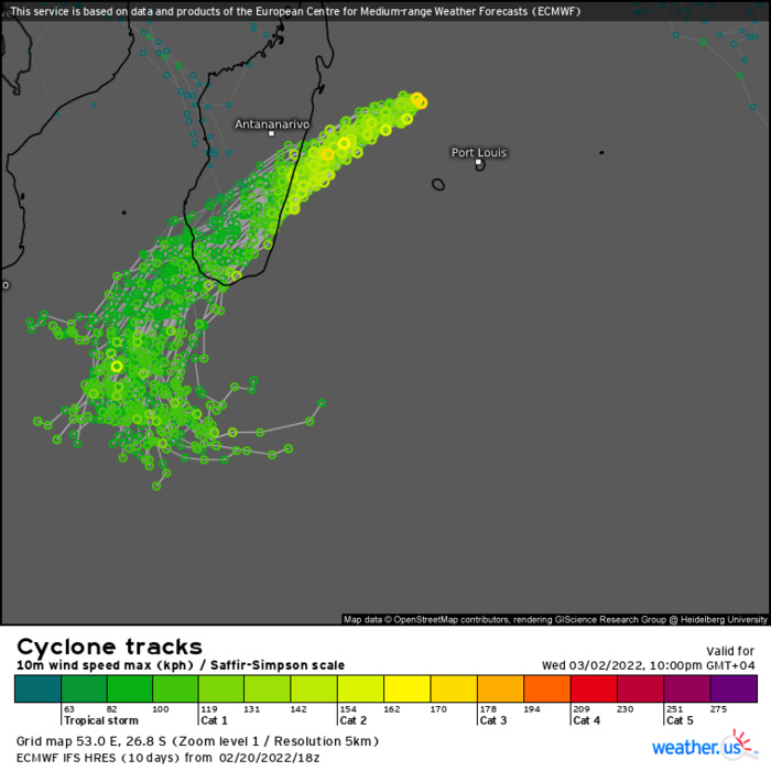 Intense TC 13S(EMNATI) under-going an eye-wall replacement cycle, slowly approaching Madagascar, 21/03utc