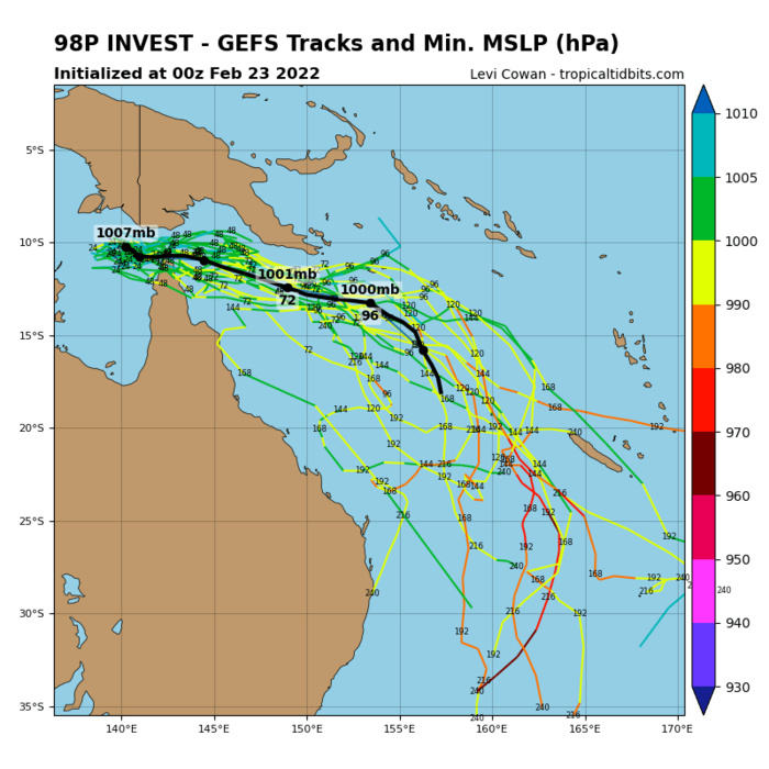 GLOBAL MODELS ARE IN AGREEMENT THAT THE SYSTEM WILL CONTINUE TO TRACK EASTWARD AND DEVELOP WITHIN THE NEXT 48-72HRS.