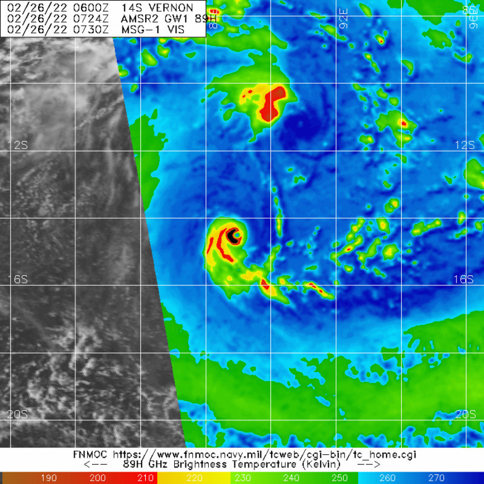 TC 14S(VERNON): very small but powerful CAT 4: weakening while absorbing Invest 93S//TC 15S(ANIKA) up-date, 26/09utc