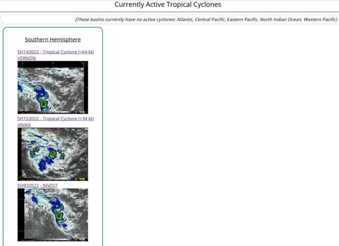 TC 14S(VERNON) absorbing Invest 93S and struggling: re-intensification expected after 24h// TC 15S(ANIKA) over-land//Invest 98P, 27/15utc TC 14S(VERNON) absorbing Invest 93S and struggling: re-intensification expected after 24h// TC 15S(ANIKA) over-land//Invest 98P, 27/15utc