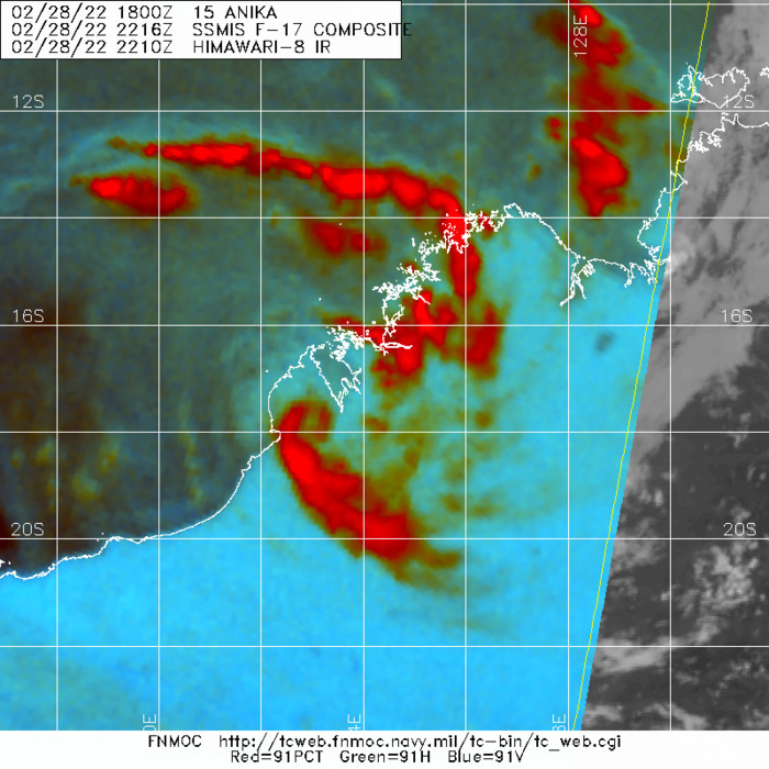 TC 14S(VERNON) over improved OHC// Over-land TC 15S(ANIKA): Tropical Cyclone Formation Alert//Invests 94P & 95S, 01/03utc