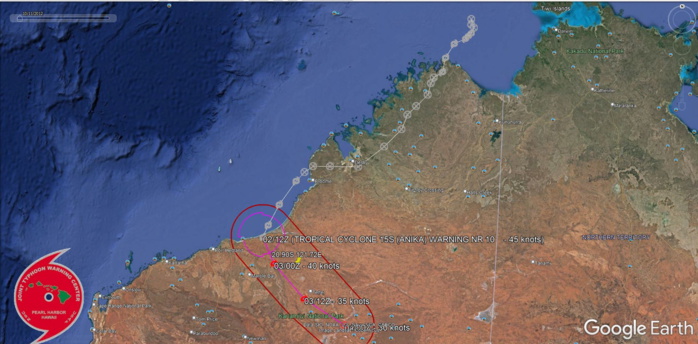 Busy map: TC 14S(VERNON)peaking within 12h//over-land TC 15S(ANIKA)//TC 17S final warning//TC 18P peaking within 12h//Invest 90B, 03/03utc