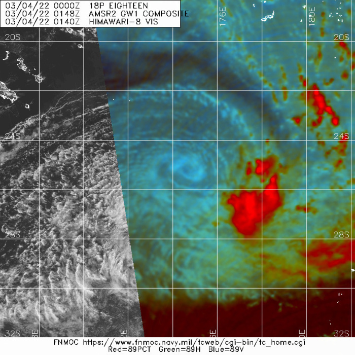 TC 14S(VERNON) subtropical//TC 18P(EVA): Final Warning//Invest 90B up-graded to Medium//Invest 96P, 04/06utc