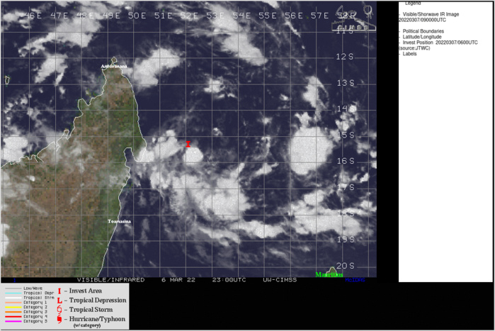 Invest 97S intensifying off Madagascar// Invest 96P: subtropical, 07/09utc