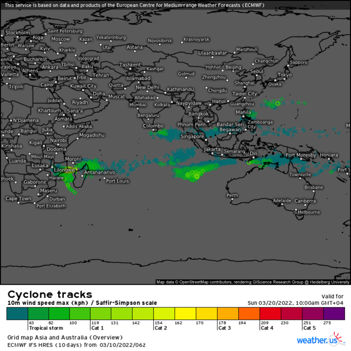 TC 19S(GOMBE):forecast to make landfall North of Angoche/MOZ as a dangerous CAT 3 US shorlty after 12h,major flooding likely once inland,10/15utc