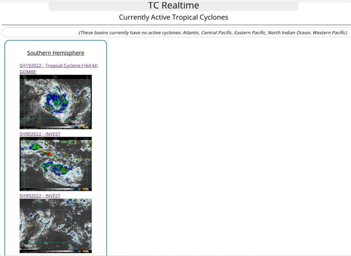 TC 19S(GOMBE): slowly pushing inland, heavy-rain maker,forecast back over open ocean in 72h//Invest 90S and Invest 99S, 11/09utc