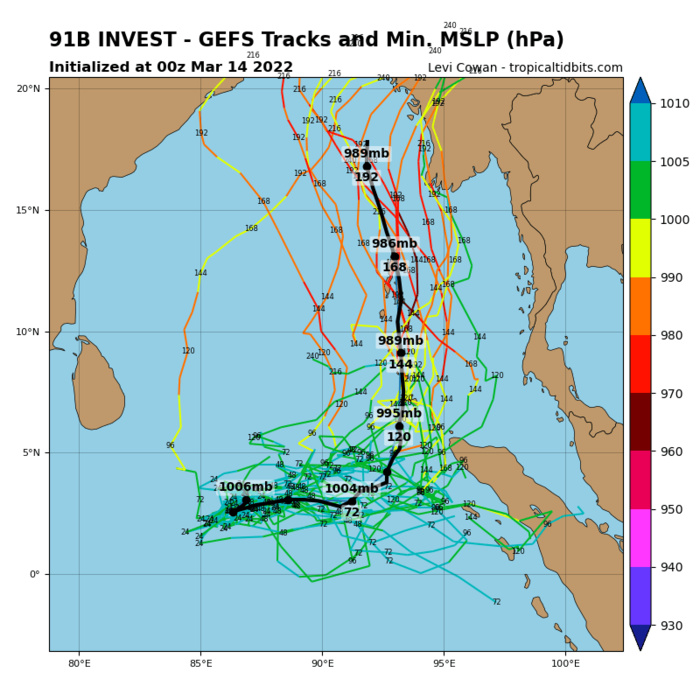 TC 20S: intensifying over the South Indian Ocean//Remnants of TC 19S(GOMBE) still over-land//Invest 91B, 14/09utc