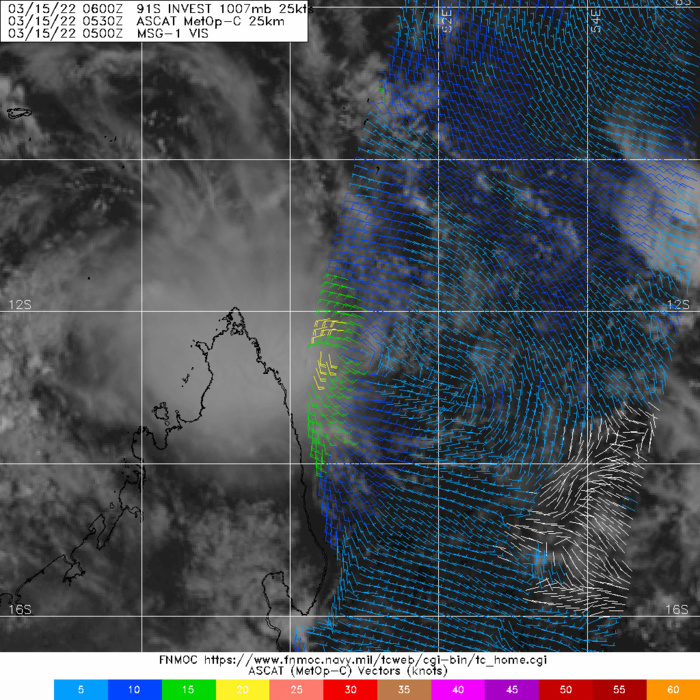 TC 20S(BILLY): has peaked just below Typhoon intensity//Remnants of TC 19S(GOMBE): Medium//Invest 91B and Invest 91S: Low,15/15utc