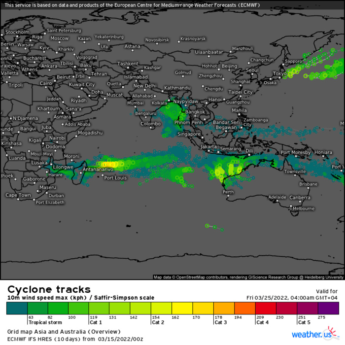 TC 20S(BILLY): has peaked just below Typhoon intensity//Remnants of TC 19S(GOMBE): Medium//Invest 91B and Invest 91S: Low,15/15utc