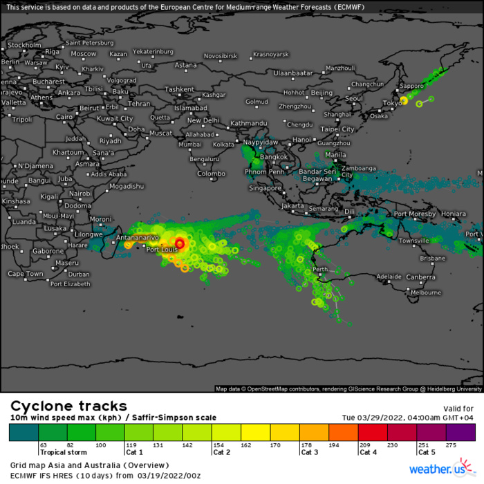 Indian Ocean: 3 Invest Areas: Invest 93S up-graded to Medium//Invest 91B over the BOB//Invest 94S: slow development expected,19/09utc
