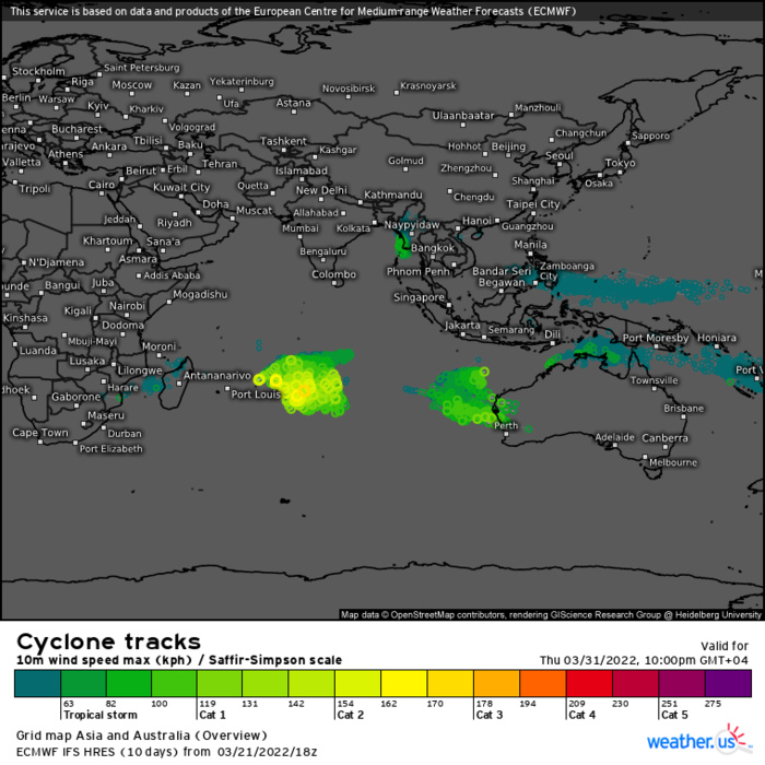 TC 21S(CHARLOTTE): peaking as a CAT 2 US Northwest of Australia//Invest 91B :Medium//Invest 94S: development next several days,22/06utc
