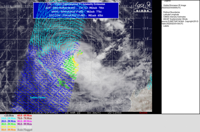 TC 21S(CHARLOTTE): CAT 1 US and weakening// Invest 94S: likely marked intensification next 72hours//Invest 91B: off the map,23/06utc TC 21S(CHARLOTTE): CAT 1 US and weakening// Invest 94S: likely marked intensification next 72hours//Invest 91B: off the map,23/06utc