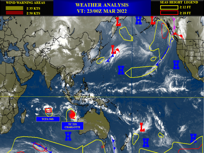TC 21S(CHARLOTTE): CAT 1 US and weakening// Invest 94S: likely marked intensification next 72hours//Invest 91B: off the map,23/06utc TC 21S(CHARLOTTE): CAT 1 US and weakening// Invest 94S: likely marked intensification next 72hours//Invest 91B: off the map,23/06utc