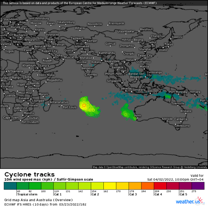 TC 22S(HALIMA): Rapid Intensification likely next 48h up to CAT 3 US// TC 21S(CHARLOTTE): Final Warning, 24/03utc