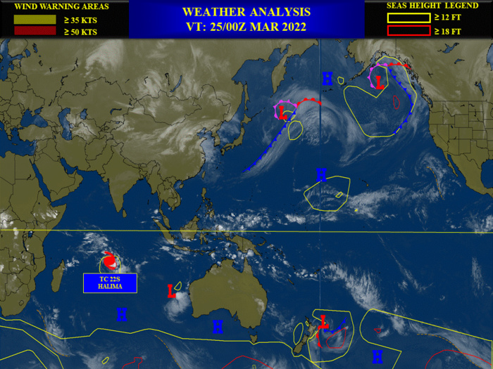 TC 22S(HALIMA): under-going Rapid Intensification up to 115KTS/CAT 4 US, possibly higher//21S(CHARLOTTE): subtropical,25/03utc