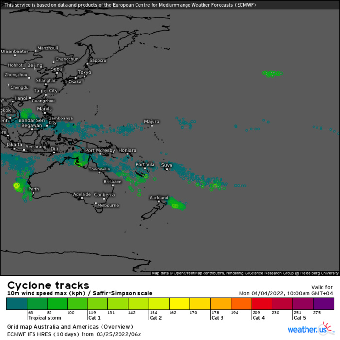 TC 22S(HALIMA):CAT 4 US:forecast to reach Super Typhoon/Cyclone intensity within 12h//21S(CHARLOTTE):subtropical//Invest 92W, 25/15utc