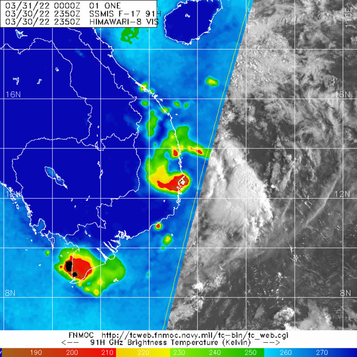TC 22S(HALIMA): forecast to fall below 35kts after 24h//TD 01W: made landfall //Invest 96S and Invest 94W, 31/03utc