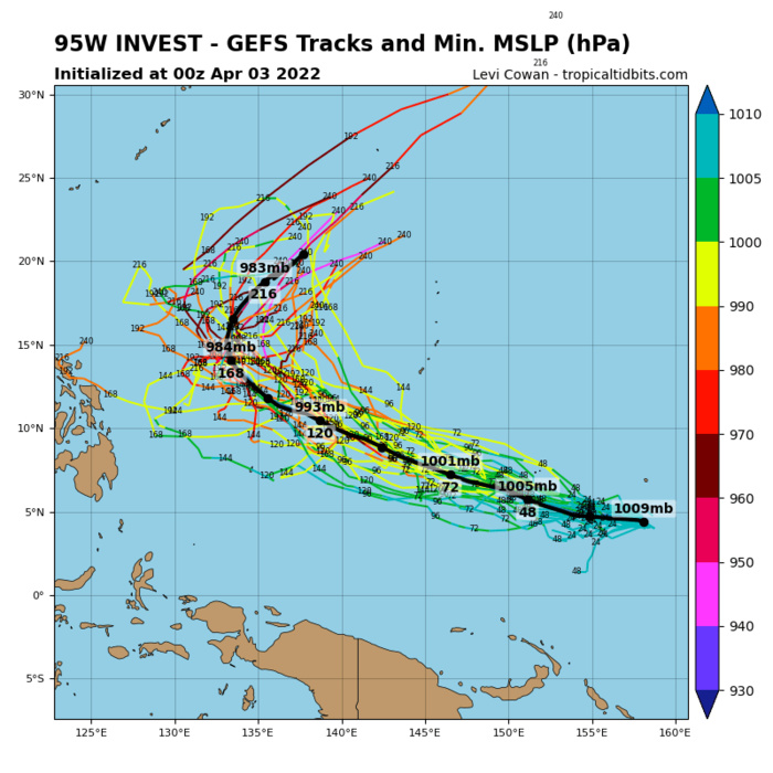 GLOBAL MODELS INDICATE STEADY INTENSIFICATION AND CONSOLIDATION WITH A WEST- NORTHWESTWARD TRACK. GFS AND NAVGEM FORM A MINIMAL TROPICAL CYCLONE WITHIN THE NEXT TWO DAYS WHILE ECMWF SHOWS SLOWER DEVELOPMENT AND A TROPICAL DEPRESSION. GLOBAL MODELS INDICATE STEADY INTENSIFICATION AND CONSOLIDATION WITH A WEST- NORTHWESTWARD TRACK. GFS AND NAVGEM FORM A MINIMAL TROPICAL CYCLONE WITHIN THE NEXT TWO DAYS WHILE ECMWF SHOWS SLOWER DEVELOPMENT AND A TROPICAL DEPRESSION.