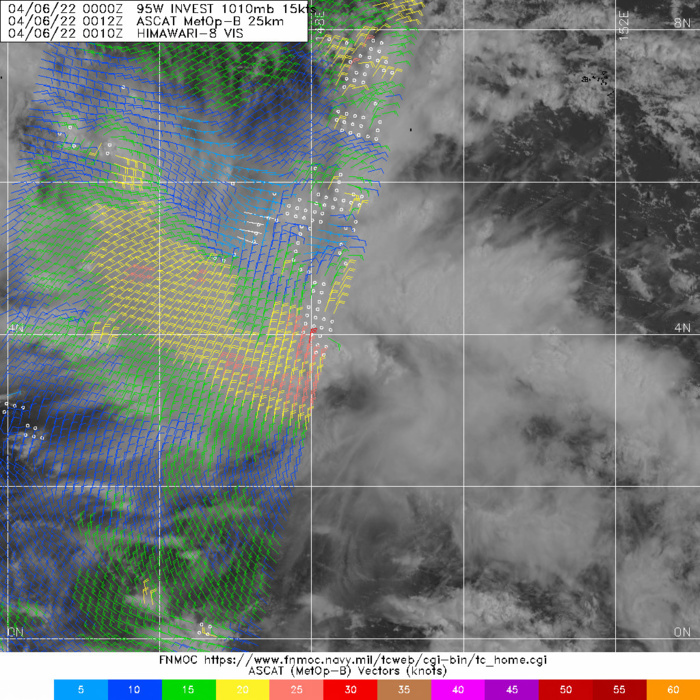 060012Z PARTIAL ASCAT METOP-B PASS DEPICT DEEP CONVECTION  WRAPPING IN TO CONSOLIDATING LOW LEVEL CIRCULATION (LLC).