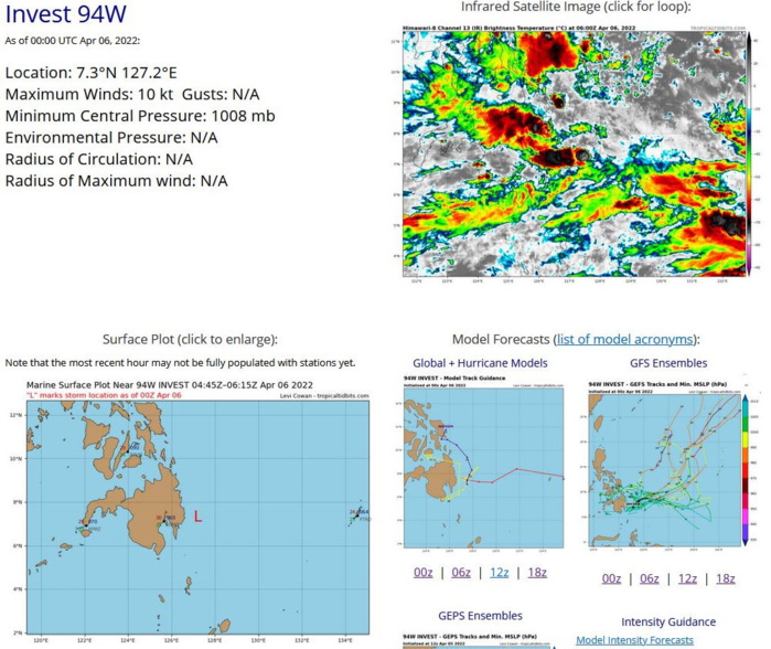 THE AREA OF CONVECTION (INVEST 94W) PREVIOUSLY LOCATED  NEAR 8.3N 128E HAS DISSIPATED AND IS NO LONGER SUSPECT FOR THE  DEVELOPMENT OF A SIGNIFICANT TROPICAL CYCLONE IN THE NEXT 24 HOURS.