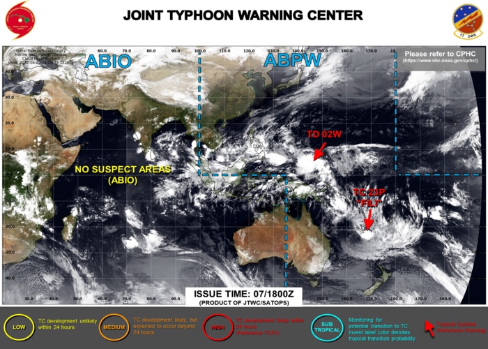 JTWC IS ISSUING 6HOURLY WARNINGS ON TS 02W(MALIKAS). WARNING 17/FINAL WAS ISSUED ON TC 23P(FILI) AT 08/03UTC.3HOURLY SATELLITE BULLETINS ARE ISSUED ON BOTH SYSTEMS. JTWC IS ISSUING 6HOURLY WARNINGS ON TS 02W(MALIKAS). WARNING 17/FINAL WAS ISSUED ON TC 23P(FILI) AT 08/03UTC.3HOURLY SATELLITE BULLETINS ARE ISSUED ON BOTH SYSTEMS.