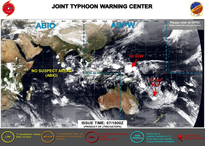 JTWC IS ISSUING 6HOURLY WARNINGS ON TS 02W(MALIKAS). WARNING 17/FINAL WAS ISSUED ON TC 23P(FILI) AT 08/03UTC.3HOURLY SATELLITE BULLETINS ARE ISSUED ON BOTH SYSTEMS.