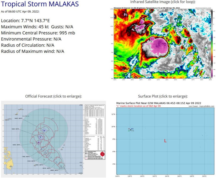 SATELLITE ANALYSIS, INITIAL POSITION AND INTENSITY DISCUSSION: ANIMATED MULTISPECTRAL SATELLITE IMAGERY (MSI) DEPICTS A CONSOLIDATING SYSTEM WITH DEEPENING CENTRAL CONVECTION OBSCURING THE LOW LEVEL CIRCULATION (LLC) THAT WAS, SIX HOURS AGO, PARTIALLY EXPOSED. THE INITIAL POSITION IS PLACED WITH MEDIUM CONFIDENCE BASED ON A DEFINED LLC IN THE 090547Z GPM MICROWAVE IMAGE. THE INITIAL INTENSITY OF 45KTS IS BASED ON AN OVERALL ASSESSMENT OF AGENCY AND AUTOMATED DVORAK ESTIMATES AND REFLECTS THE CONVECTIVE IMPROVEMENT. ANALYSIS INDICATES A FAVORABLE ENVIRONMENT WITH MODERATE POLEWARD OUTFLOW AND WARM SST OFFSETTING THE MODERATE TO STRONG VWS. THE CYCLONE IS TRACKING ALONG THE SOUTHWESTERN PERIPHERY OF THE STR TO THE NORTHEAST.