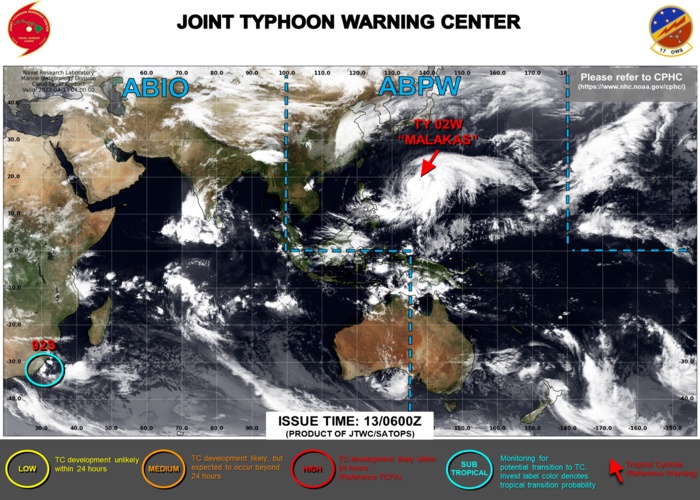JTWC IS ISSUING 6HOURLY WARNINGS ON TY 02W(MALAKAS).3HOURLY SATELLITE BULLETINS ARE ISSUED ON 02W, THE REMNANTS OF 03W AND ON INVEST 92S.