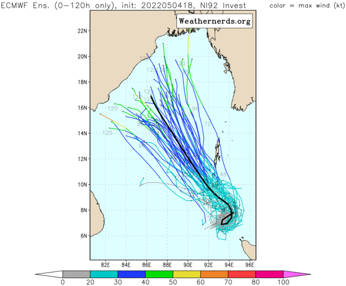 GLOBAL MODEL GUIDANCE IS IN GOOD AGREEMENT THAT 92B  WILL TRACK NORTH-NORTHWESTWARD OVER THE NEXT 48-72 HOURS AND  GRADUALLY ORGANIZE.