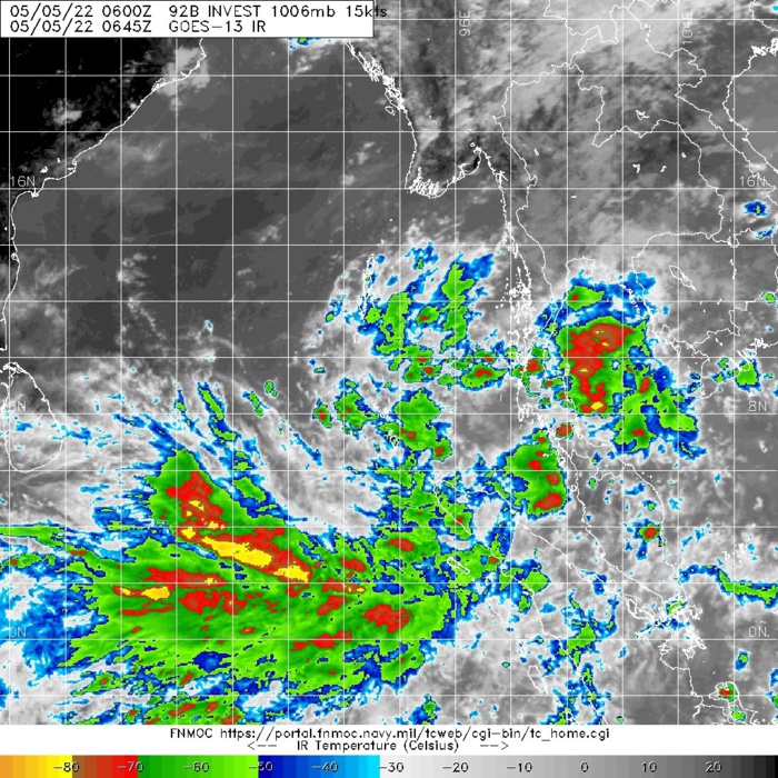 Indian Ocean: 2 Invests monitored: Invest 92B and Invest 90S, 05/06utc