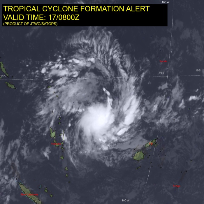 Tropical Cyclone Formation Alert issued for Invest 91P, 17/12utc