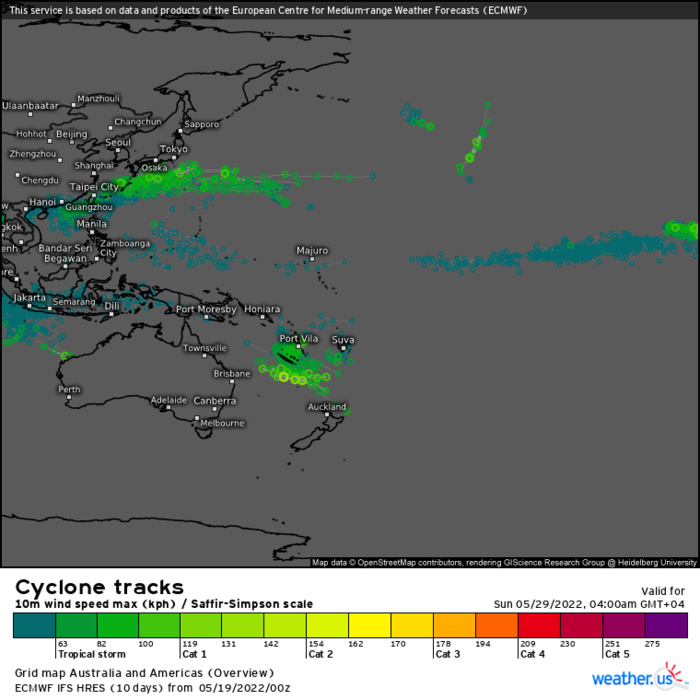 TC 26P(GINA): crossing Vanuatu, 19/09utc
