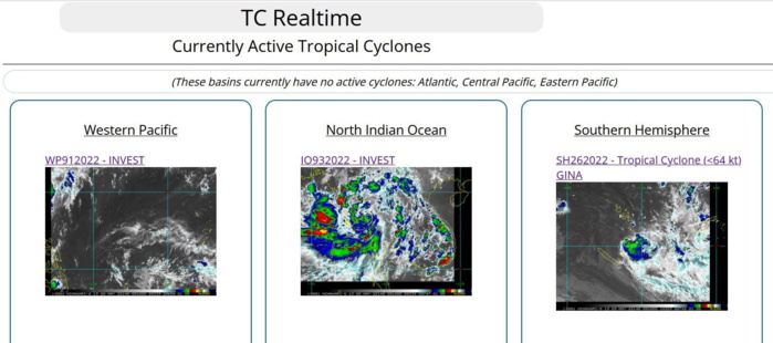 TC 26P(GINA): slow-moving between Vanuatu and New Caledonia//Invest 93B making landfall: winds close to 35kts//Invest 91W, 20/09utc