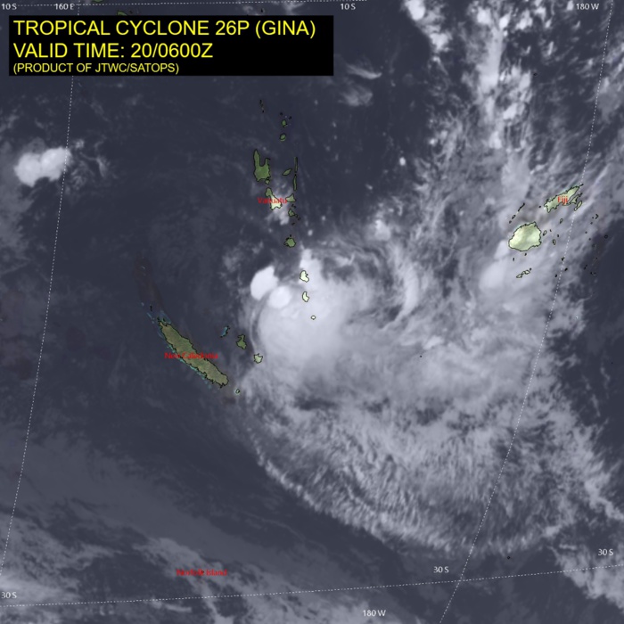 TC 26P(GINA): slow-moving between Vanuatu and New Caledonia//Invest 93B making landfall: winds close to 35kts//Invest 91W, 20/09utc