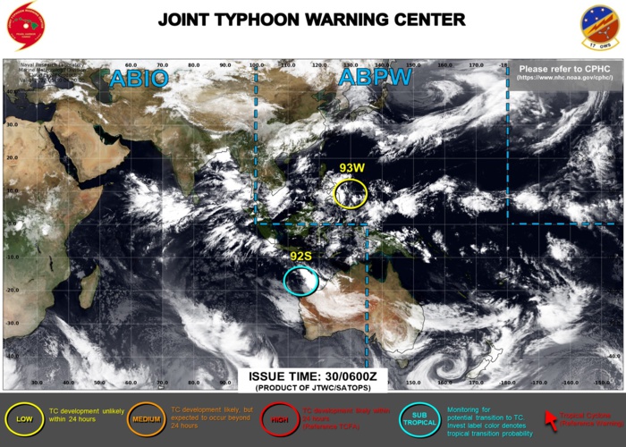  01E(AGATHA): set to become a Major Hurricane// Invest 93W/Invest 92S: subtropical, 30/00utc