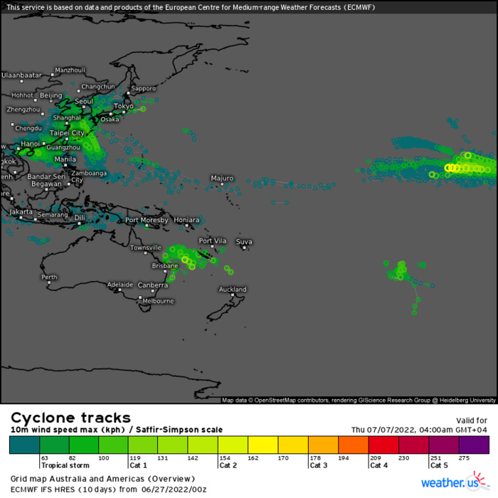JTWC map: active after a while: Invest 94A and Invest 97W// TS 03E(ALICIA) and Invest 94L, 27/06utc